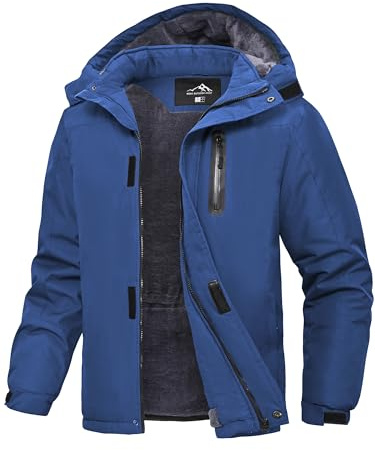 Peakwell Men Waterproof Ski Winter Jacket Windproof Jacket, Denim Blue, M