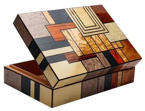 Caja de Viaje Caja de cigarros de Madera de Cedro, parquet Creativo de Grano de Madera, humidor de cigarros de Gran Capacidad Humidor de Viaje