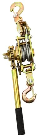 perfk Rope Puller, Steel Rope Pulling Tool, Lifting, Heavy-duty Hand Crank Winch, Wire Ratchet Tensioner for Truck Construction, 2 Ton