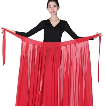 WDSBZNB Gonna a Ruota Intera Gonna da Ballo Classica in Chiffon da Donna, Gonna da Ballo con Grande Swing da 360/540/720 Gradi, Elegante, for spettacoli teatrali(Color 02,85cm (540 Degrees))