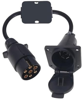Trailer wiring harness connector accessories European 7-pin to American 7-pin brake steering line and tail light line converter
