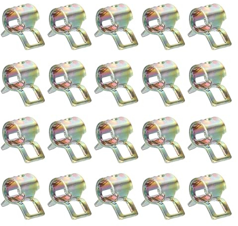 sourcing map Lot de 20 colliers de serrage à ressort de 4 mm en silicone pour tuyau de carburant à basse pression - Colorés