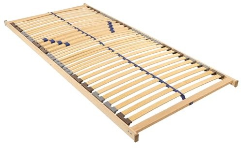 BeCo Lattenrost Blue Line NV, 100 x 200 cm, ultraflach & stabil, Blauer Engel, 33 Leisten, montiert, Nicht verstellbar
