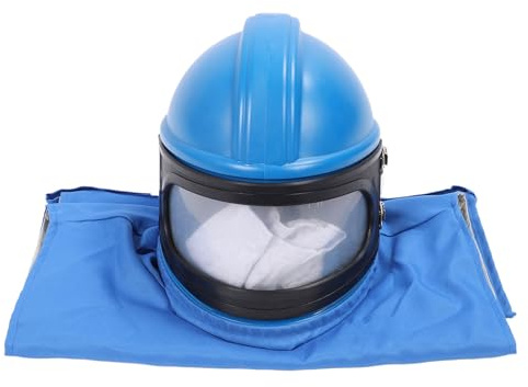 Zerodis Protection de la Tête Capot de Sable en ABS Imperméable avec Alimentation en Air Protection Améliorée Débit d'Air Réglable Idéal pour les Travaux de Construction et d'ingénierie Casque de