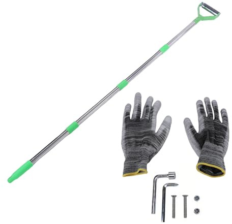 ZDAGELD Zappa con Staffa per Attrezzo da Giardino, Sarchiatore con Manico Lungo Regolabile da 161 Cm, Zappa Olandese in Acciaio al Carbonio per Carichi Pesanti per Diserbo, Azione Push (Verde)