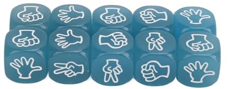 Jenivaint Rock Scissors Papierwürfel, 10 Stück, Leuchtendes 6-seitiges Finger-Rateset für Brettspielabende, Leuchtende Dunkle Würfel für Party, Familienreisen (Blue)