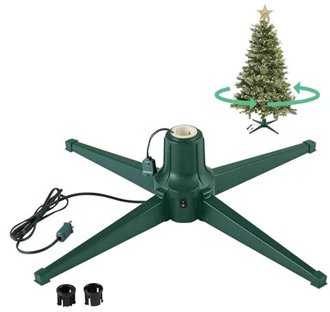 Home Heritage Metal Rotating and Powered Christmas Tree Stand With Adaptors by Home Heritage