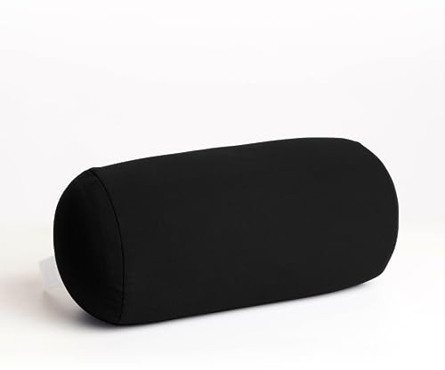 Cushie Pillows 7 inches x 12 inches Microbead Bolster Squishy/Flexible/Extremely Comfortable Roll Pillow - Black