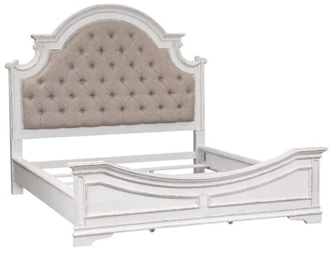 Liberty Furniture Industries Magnolia Manor King Upholstered Bed, White