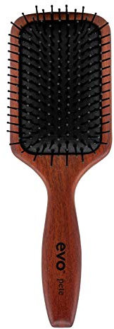 Evo Pete Ionic Paddle Brush - Professional Hair Styling - Detangling, Smoothing & Styling Wooden Brush