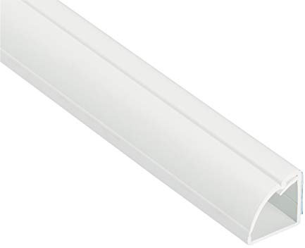 D-Line Quarter Round Cable Trunking, Quadrant Cable Cover, Paintable, Self-Adhesive Wire Cover, Corner Floor Trim, Cable Management - 22mm (W) x 22mm (H) x 1-meter Length - White