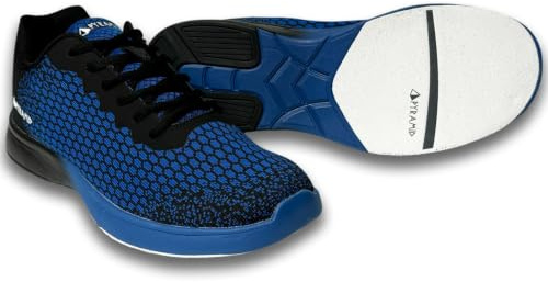 Pyramid Scarpe da Bowling da Uomo Path Lite Senza Cuciture, Nero/Blu Savoia, 45 EU