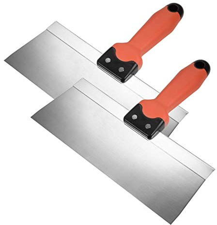 Masilla rascador de pintura de 10 pulgadas con hoja ancha de acero inoxidable con mango ergonómico de plástico para azulejos de suelo 2 unidades