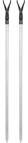 2er Set Teleskoprutenhalter 75-135 cm Rutenauflage mit V-Auflage Angelhalter Rutenhalter Rutenständer mit Schnurlaufkerbe