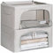 4CONVY Cajas de Almacenaje de Ropa para Armario con Cremallera, Marco de Metal - [2024 MATERIAL MEJORADO] Almacenaje de Ropa Estable - Bolsa para Guardar Ropa, Mantas - Cajas Apilables - 2x24L