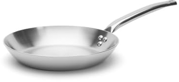 DE BUYER - ALCHIMY 3-Layer Stainless Steel Frying pan - 28 cm - Made in France, PFAS Free, Cooking Control, 18/10 Stainless Steel, All Heat Sources + ovens, Polished Brushed Finish