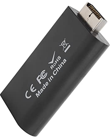 ASHATA pour Adaptateur de Convertisseur PS2 vers HDMI, Convertisseur Vidéo pour PS2 avec Interface Audio 3,5 Mm, pour Moniteur HDMI HDTV(Noir)