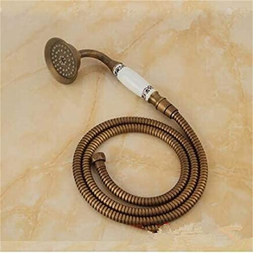 Abbcoert Shower Head Antique Bronze Classic Telephone Held Shower Head 1.5M Stainless Steel Shower Head Plumbing Brass Shower Hand Holder (Color: Shower Head Hose)