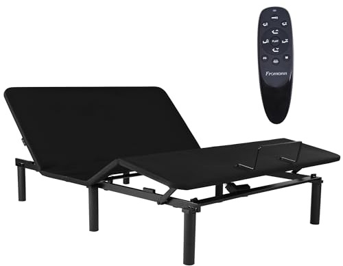 Fromann Queen Adjustable Bed Frame Base, Head & Foot Incline, USB Ports, Zero Gravity, Nightlight, 3-Heights Adjustable Legs, No Tools Assembly