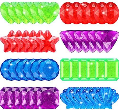 Aoriher 32 Pcs Big Dive Gem Pool Toys Colorful Precious Diving Toys Sinking Swimming Pool Treasure for Bath Beach Game Party Decorations