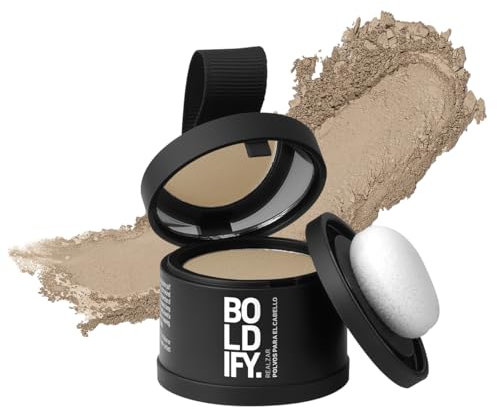 BOLDIFY Hairline Powder - Root Touch Up Hair Color for Gray Coverage - Bald Spot Concealing Hair Powder for Women and Men - 24-Hour Stain-Proof - Medium Blonde