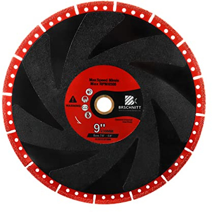 Lama diamantata per taglio di metalli 9 - BRSCHNITT 230mm Lama per sega diamantata multiuso per cemento armato in lamiera angolare in ferro inox calcestruzzo.