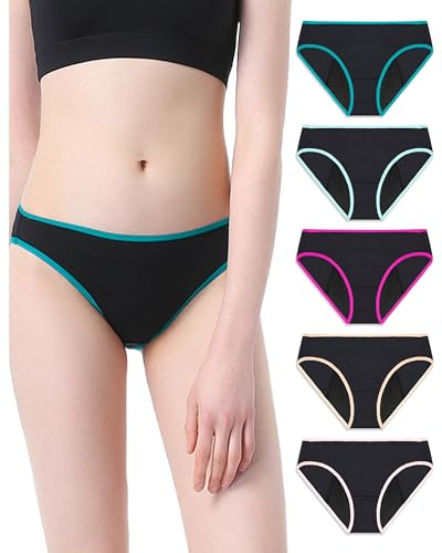 Neione Periodenunterschwäsche Leichte/Mittlere Blutung Damen Brazilian Slip | Periodslip Modal, Waschbare Perioden Unterwäsche, Auslaufsichere Menstruationsunterwäsche, Weiche Bequeme Unterhosen Damen