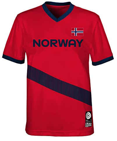Official 2023 Women's Football World Cup Kids Team Shirt, Norway, Red, 5-6 Years