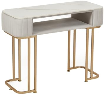 JIXYUML Tavolo per manicure dal design minimalista tavolo per unghie in marmo, abbinato a una squisita tovaglia in velluto Singolo e doppio(100_x_40_x_78_cm)