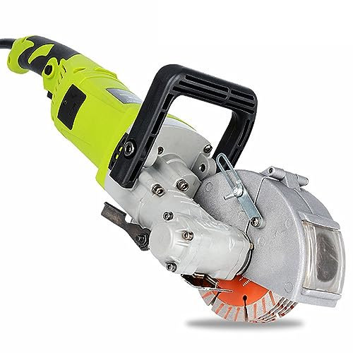 Máquina Cortadora De Ranuras De Pared, Rozadora De Pared De 4000 W, Máquina Ranuradora De Hormigón De Ladrillo Con Bomba De Agua Y 5 Piezas De Cuchillas, Velocidad De Ralentí 7500r/Min,Green-115MM