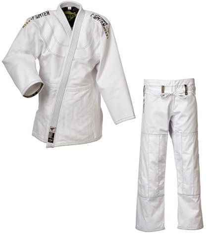 Ju-Sports Ju-Jutsu Anzug Fighter heavy JJIF approved 175 I Extra leichter, enger Jujutsu Anzug fürs Fighting I Kampfanzug mit tollem Finish I 100% Baumwolle