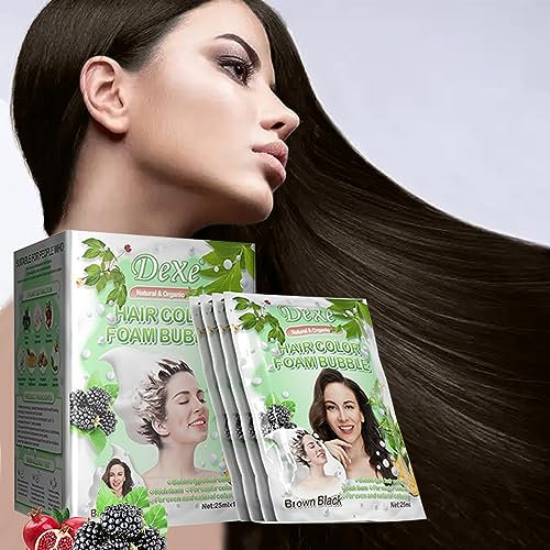 10 PCS Retro Red Hair Dye Shampoo für Männer Frauen, Instant-Haarfärbemittel Natürliche Haar Natürliche Zutaten Einfach zu verwenden Hält 30 Tage (brown black)