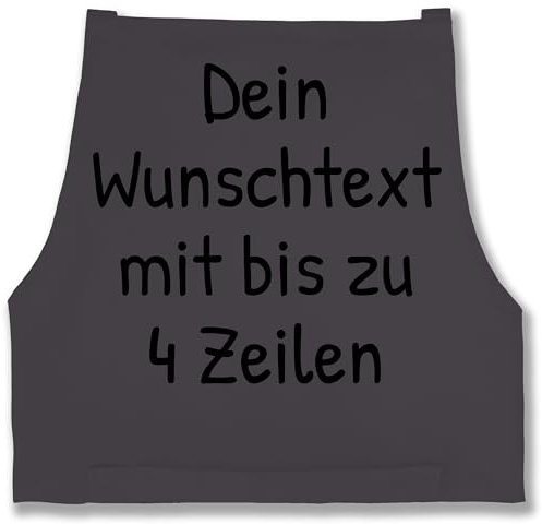 Schürze - Aufdruck selbst gestalten - Wunschdruck Text Namen I Eigener Text I Custom Text - 85x69 - Anthrazit - kochschürze bedrucken lassen wunschtext trinkgeld schürzen kochschuerze maenner