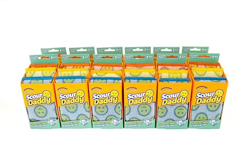 Scrub Daddy Scour Daddy Scouring Pad - Non Scratch Scouring Pad - Sponges for Dishes & Cleaning Supplies - Durable & Odor Resistant - 3 Count (12 Pack)