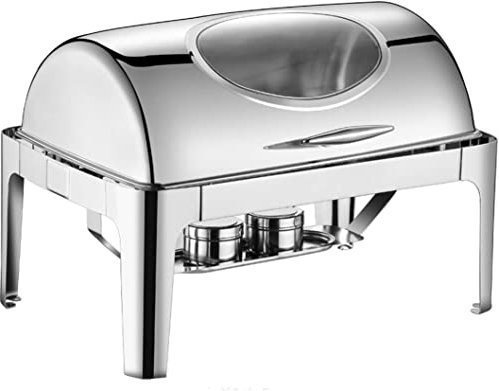 9L Stainless Steel Chafing Dish Set Buffet Silver Catering Warmer Set, Rectangle Chafing Dish Set, for Buffet Catering Kitchen Party(Color:Double Grid) (Three Grid)