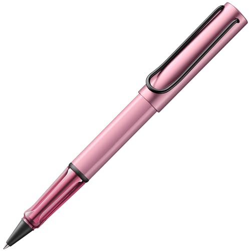 Lamy AL-star autumn pink Tintenroller - leichter Stift mit transparenten, ergonomischen Griff & Strichbreite M - Gehäuse aus Aluminium – mit Tintenrollermine M 63 Strichbreite M in schwarz