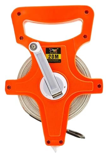Open Reel Tape Measure - 20m/30m Long Measurement Tape, Strong Hand Cranked Fiberglass Tape Measure | Track Field Carpenter Measuring Tape, Measure Reel With Feet And Meters Marking For Construction
