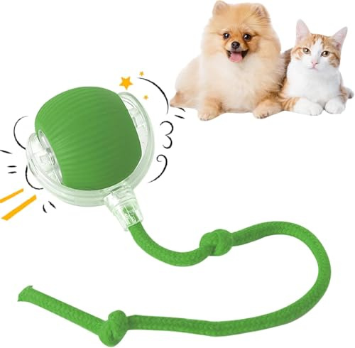 HOIDOKLY 2024 Neu Interaktives Katzenball Spielzeug, Katzenspielzeug Elektrisch mit USB Aufladbar, DREI Arbeitsmodi, 360° Smart Automatic Rolling Pet Ball (Grün)