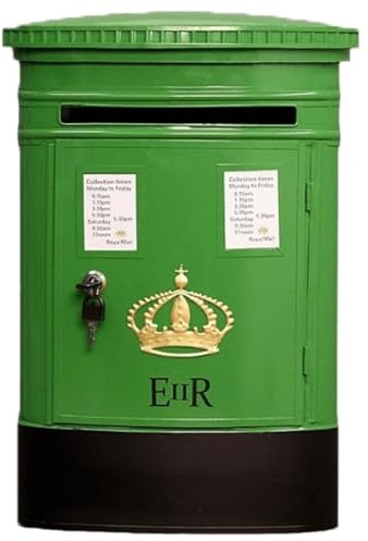 WANGCEPLSD Briefkästen für Den Außenbereich, Wandbriefkasten, Briefkasten Groß Abschließbarer, Retro-Stil, für Haus Oder Wohnung, 49x34x15cm(Green)