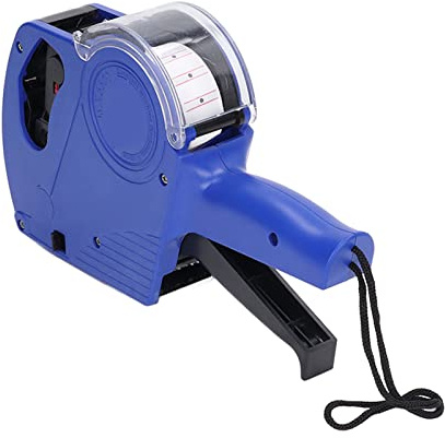 Eujgoov Portable Pricing Device with Manual Labeling Machine 8 Digit Pricing Cartridge Label Maker for Office Shop Store (Blue)