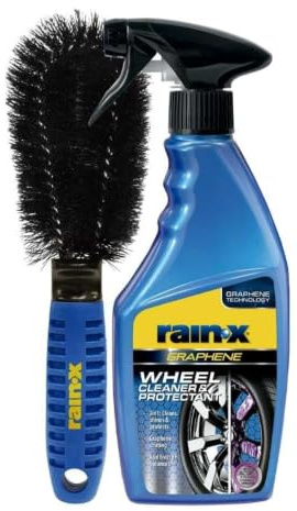 Rain-X Graphene Felgenreiniger & Felgenschutz inkl. Felgenbürste - 500 ml | Mit Farbwechsel - Säurefreie Reinigung - Langanhaltender Glanz für Alle Felgentypen