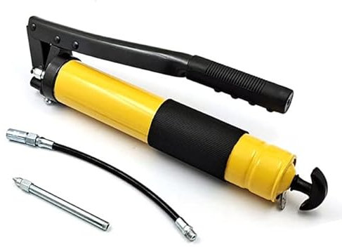 Tomotato Pistola de Grasa Portátil, 600g de Caña de Doble Presión Pesada Pistola de Grasa de Lubricación Doble para Maquinaria de Ingeniería