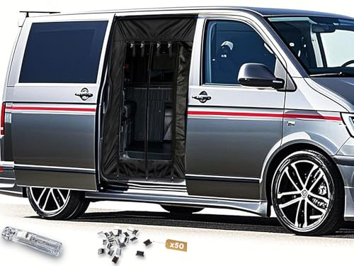 Mosquito Net Car, Fly Screen Car, 163 x 158 cm Fly Screen T6 Sliding Door, T5, T4, Sliding Door Fly Screen, for Sliding Door, Motorhome, Fly Screen, with Installation Tools