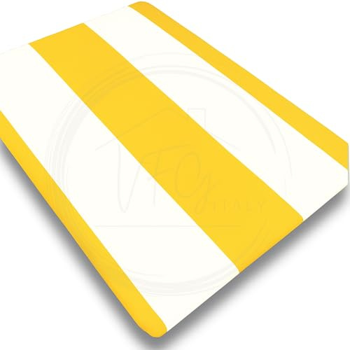 Tenda Sole Strisce Esterno Balcone Terrazzo Veranda Gazebo Portico con Anelli e Ganci per Applicazione, Resistente e Lavabile, 100% Poliestere Durevole, Tinta Righe (Giallo_Bianco, 150x250)