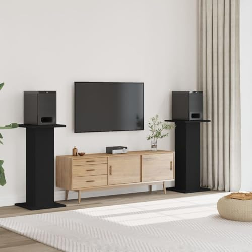 Snsowed Supporti Altoparlanti 2 pz Neri 30x30x95cm in Legno Multistrato,Stand per Altoparlanti,Supporto per Altoparlanti da Tavolo,Supporti Altoparlanti-852673