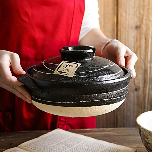 Japansk lerkruka, värmebeständig, terrakotta gryta för gumbo, grönsaksgryta, gryta, riskokare