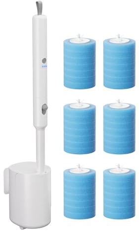 Escobilla de inodoro motorizada que ahorra espacio, diseño de montaje en pared, limpieza de cobertura completa, instalación sencilla para uso en baño, cepillo de inodoro eléctrico limpio