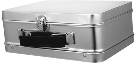Homoyoyo Boîte de Rangement avec Poignée Boîte pour Bijoux et Accessoires de Bureau Coffret de Rangement Portable et Décoratif Capacité Design Rectangulaire Argenté