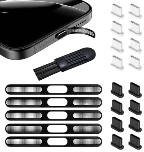 Juego de 21 conectores USB C, funda antipolvo tipo C y Lightning para teléfono, pegatinas antipolvo para altavoces, compatible con iPhone 12-16, Samsung Galaxy S20, Xiaomi Mi 9