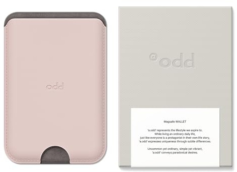 a.odd MagSafe Card Wallet, Vegan Leather Magnetic Card Holder Compatible with MagSafe Devices, NFC Supported, Holds up to 3 Cards, Colour Combinations, iPhone 17/16/15/14/13/12 (Otter Pink)